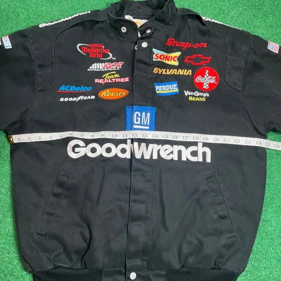 Jeff Hamilton Kevin Harvick Black Mens Large Button Up NASCAR Jacket